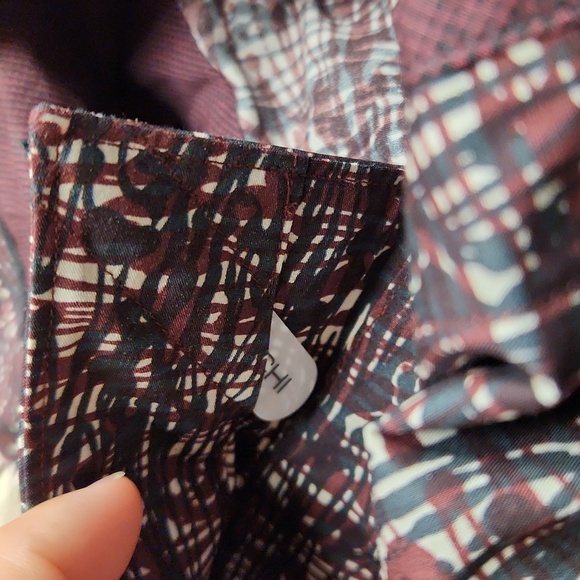 BUGATCHI Shaped Fit Abstract Button Down Shirt In Black Burgundy White Size M - Picture 14 of 16